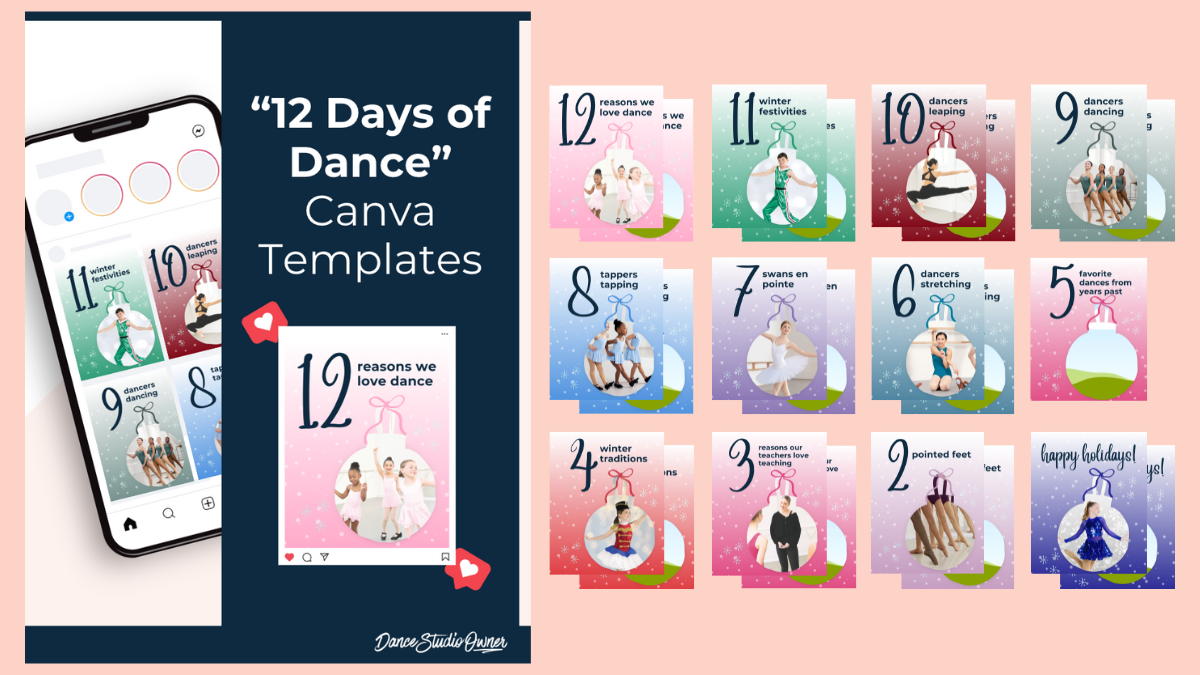 12 Days of Dance Canva Templates