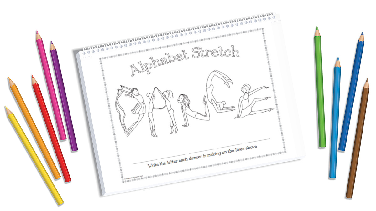 Dance Alphabet Stretch Activity Coloring Page